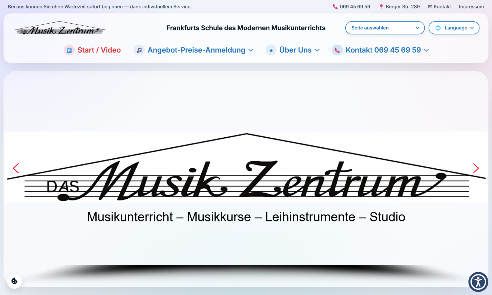Das Musik Zentrum Frankfurt – Screenshot